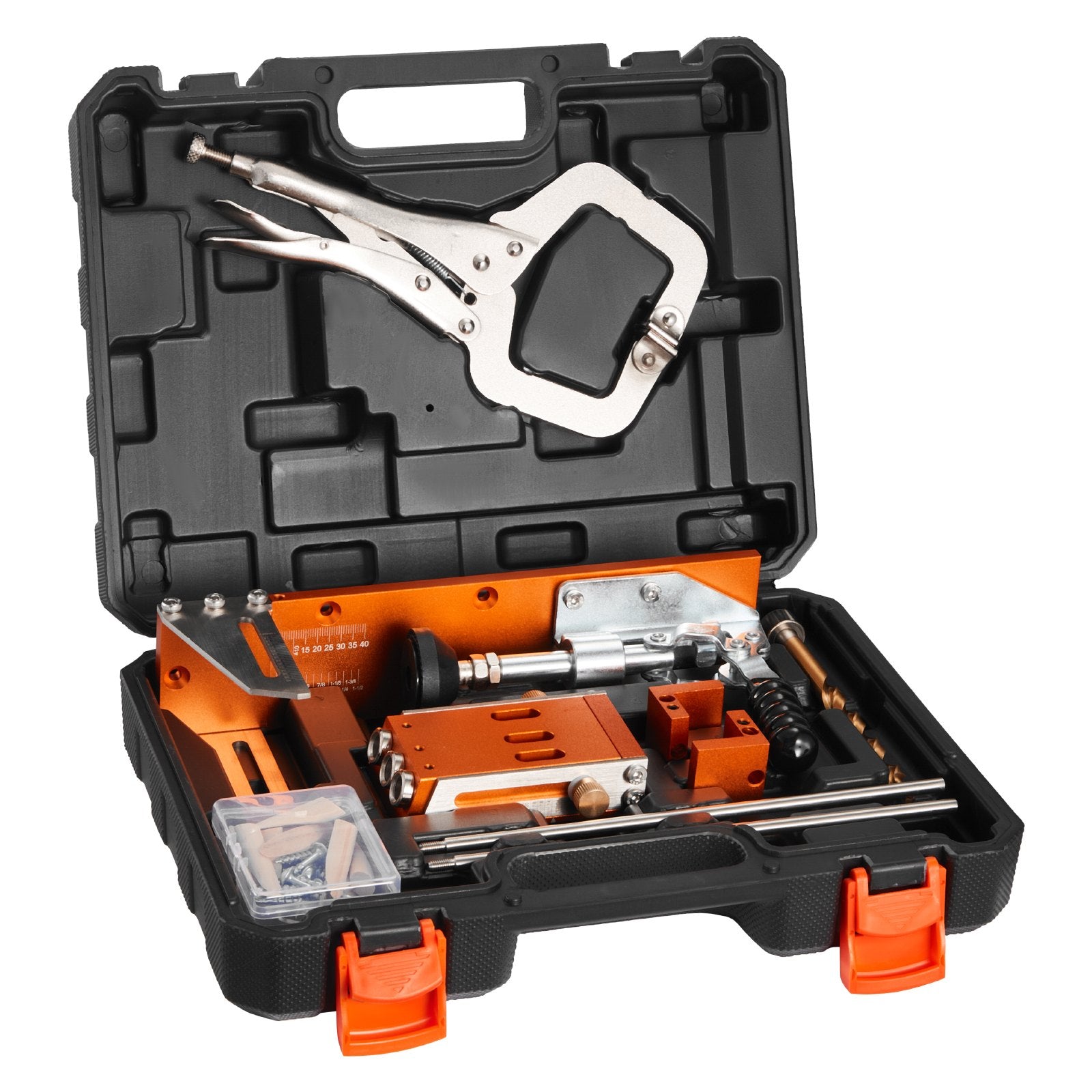Skylių gręžimo šablonas VEVOR XK2-2505, 12,7–38,1 mm reguliuojamas gylis