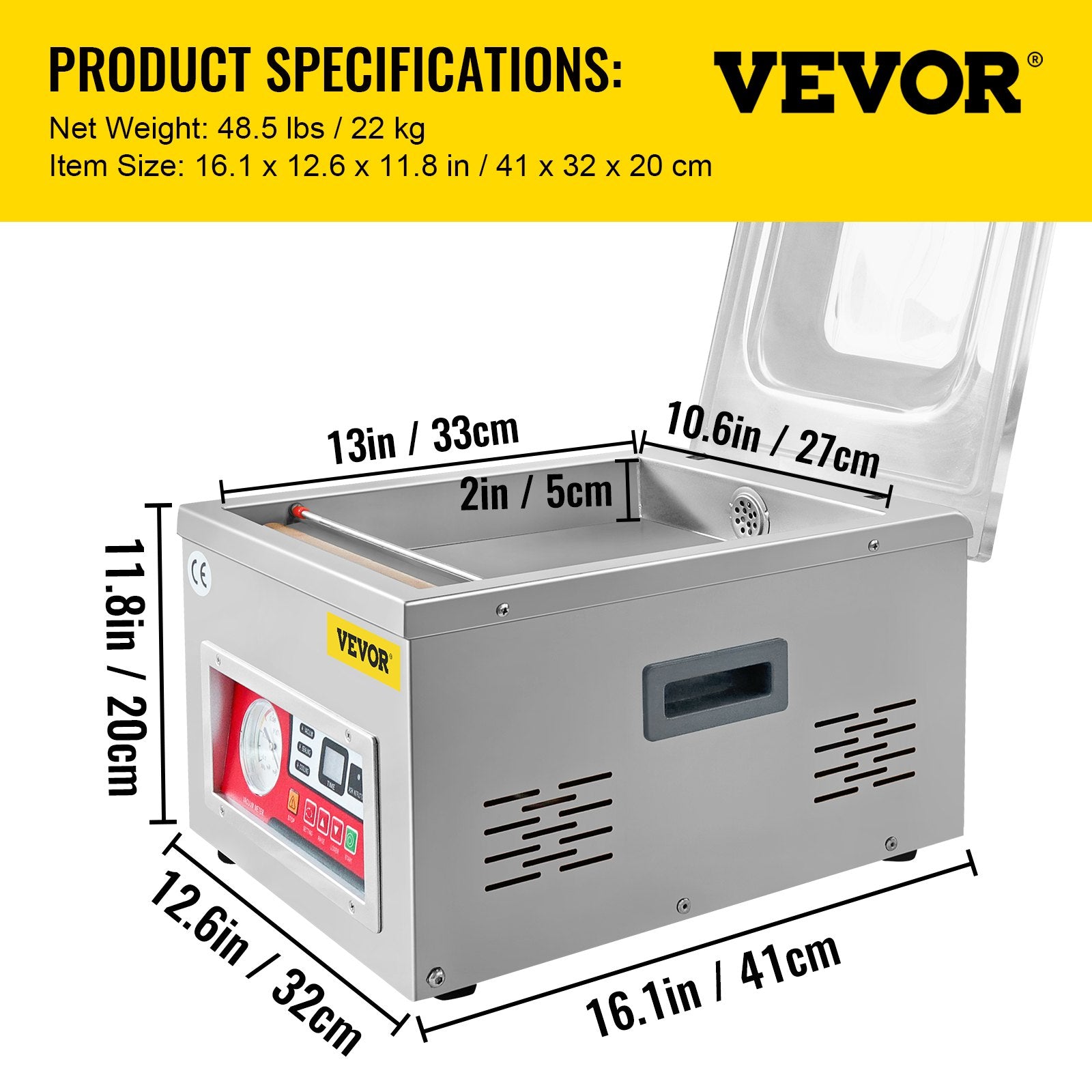 Kamerinis vakuuminis pakavimo aparatas VEVOR DZ-260A-V2, 260 W