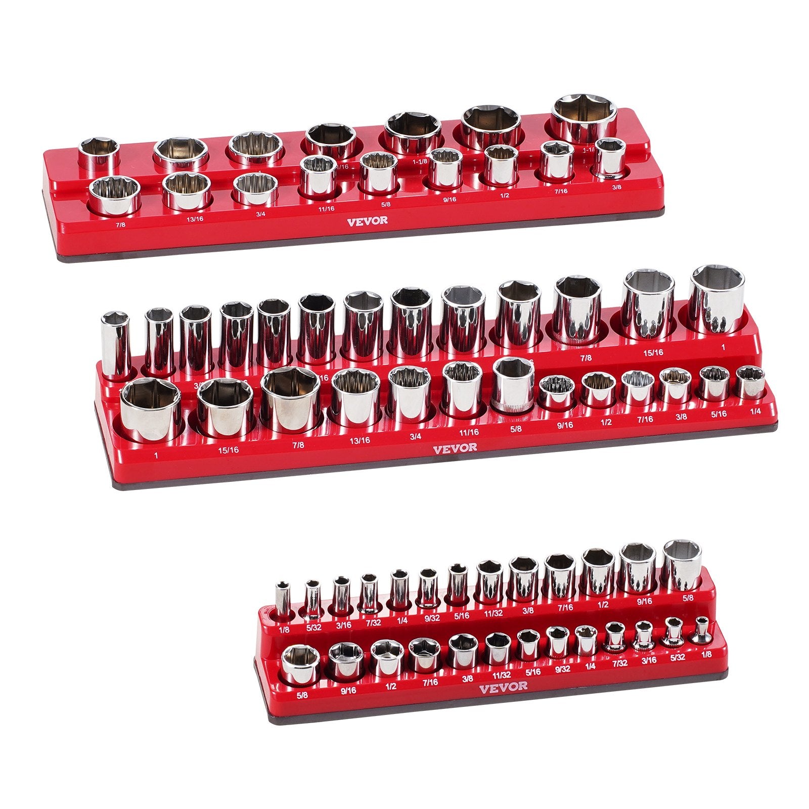 Magnetinis galvučių laikiklių rinkinys VEVOR QJ7333-3pc SAE, 3 vnt.
