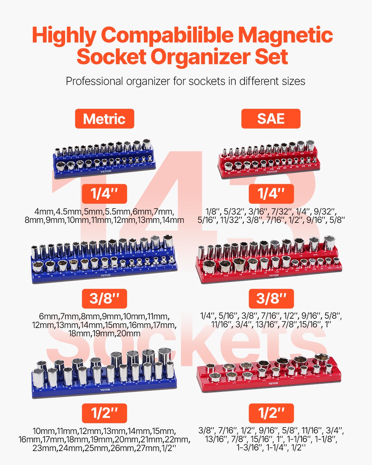 Magnetinių galvučių laikiklių rinkinys VEVOR QJ7333-6pc, 6 dalių