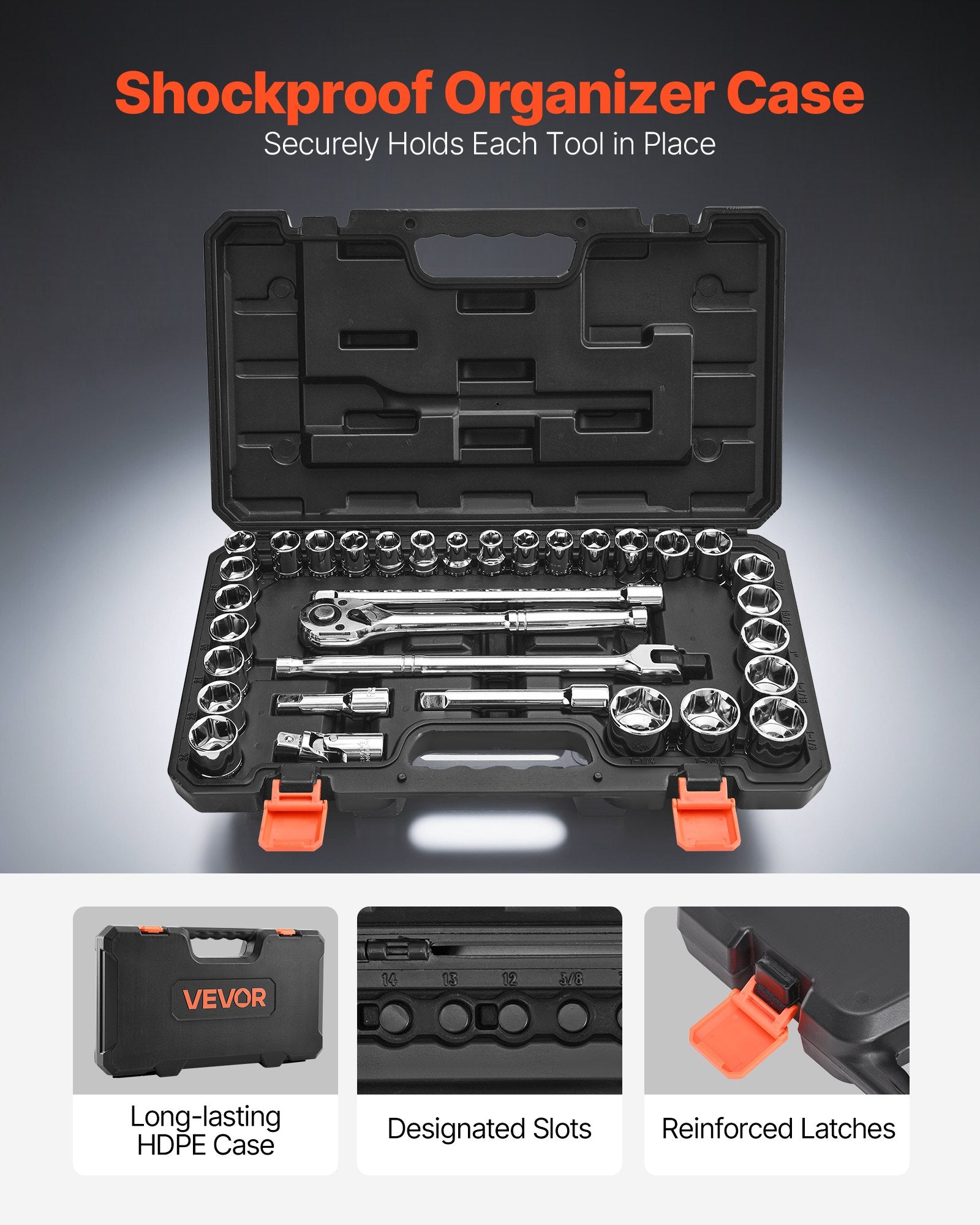 Galvučių ir raktų rinkinys VEVOR XL3270, 33 dalių