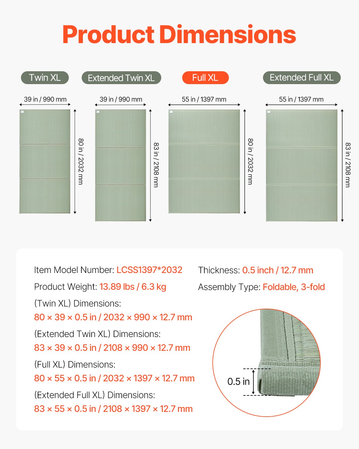 Japoniškas tatamis VEVOR LCSS1397*2032, 203x140 cm