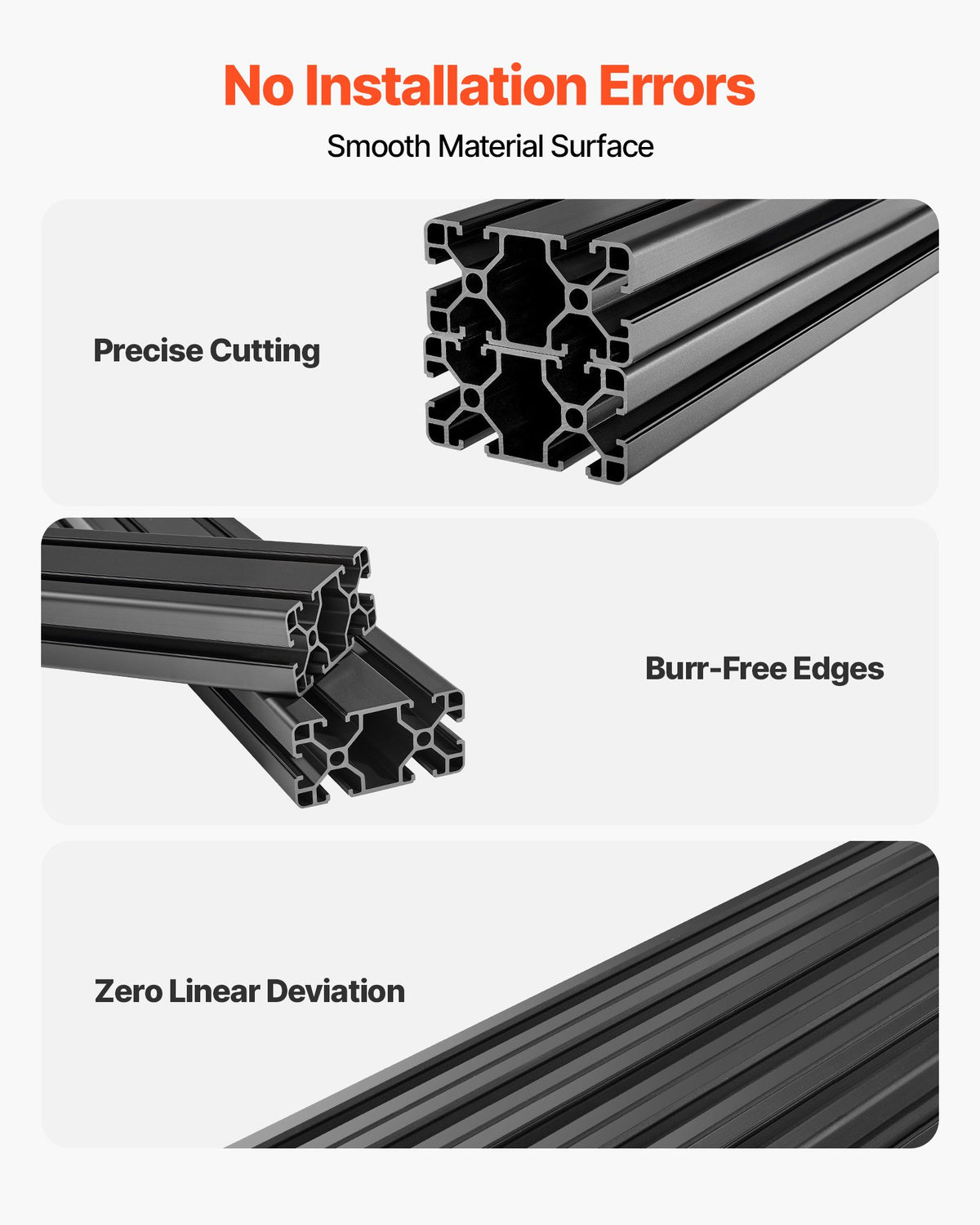 Aliuminio profilis VEVOR 4080, 500 mm, 2 vnt.