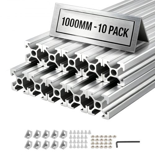 Aliuminio profilių rinkinys VEVOR 2020T-100-10-Y, 1000 mm, 10 vnt.