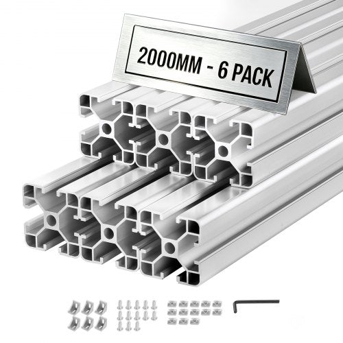 Aliuminio profilis VEVOR 4040T-200-6-Y, 2000 mm, 6 vnt.