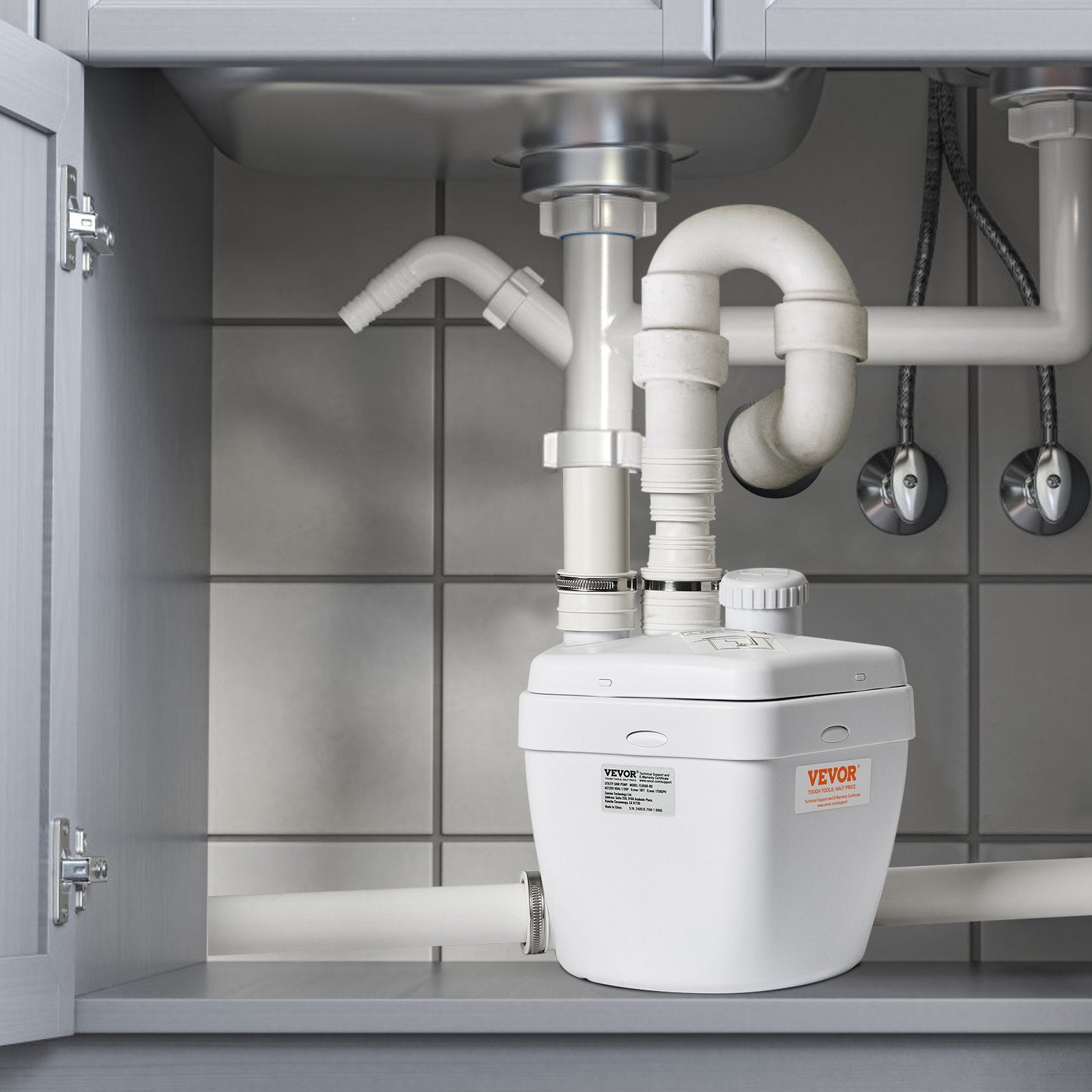 Praustuvo nuotekų siurblys VEVOR FLO500-RD, 200 W