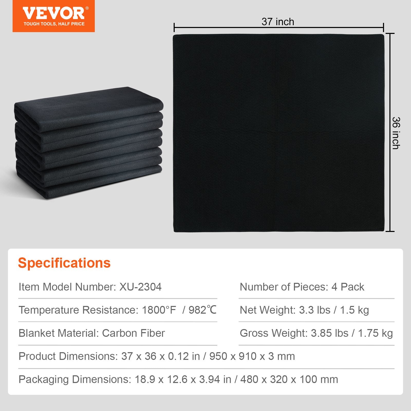 Suvirinimo antklodė VEVOR XU-2304, 950 x 910 mm