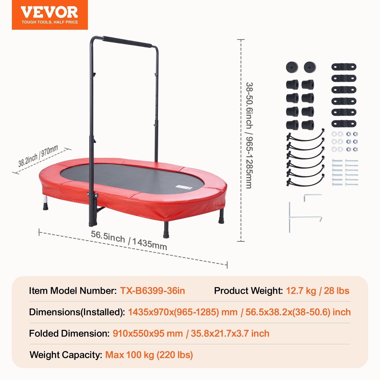 Batutas vaikams VEVOR TX-B6399-36in, 143x97 cm