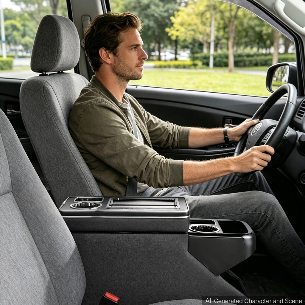 Automobilio centrinė konsolė VEVOR TY000-2-A, su puodelių laikikliais