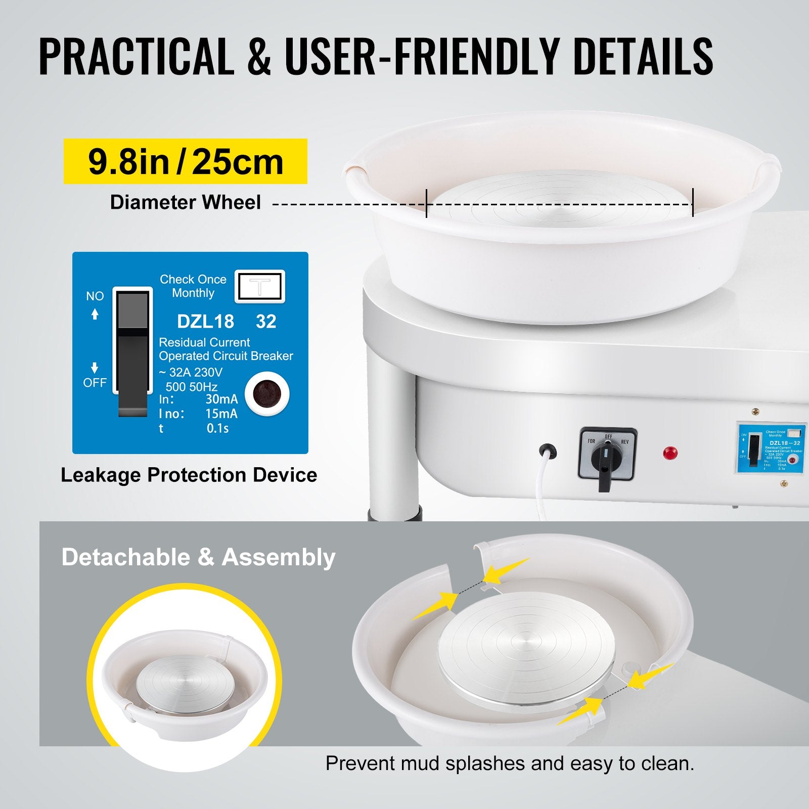 Keramikos žiedas VEVOR 25 cm, 280 W
