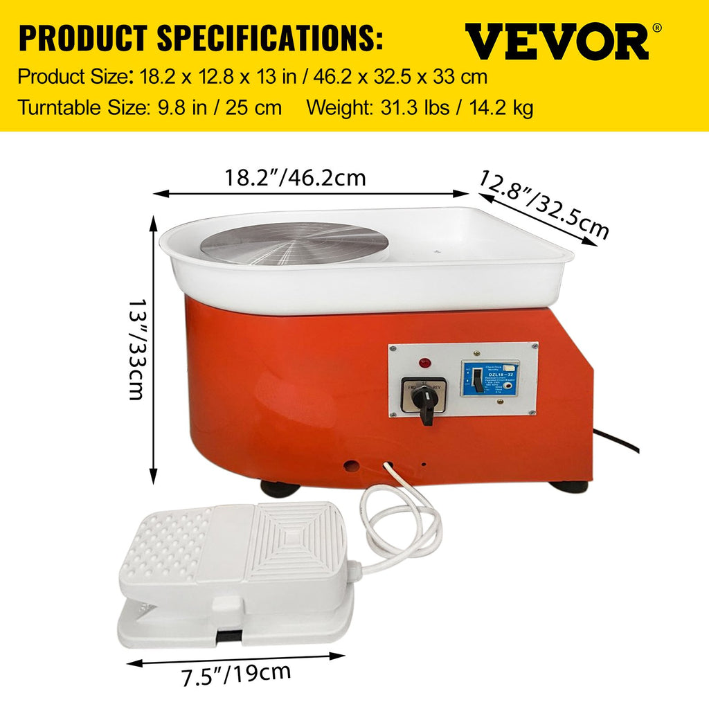 Elektrinės žiedimo staklės VEVOR 25 cm, 280 W