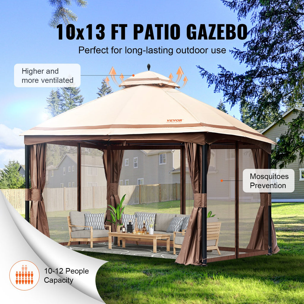 Sodo pavėsinė VEVOR KD-TY007-1, 3 x 4 m