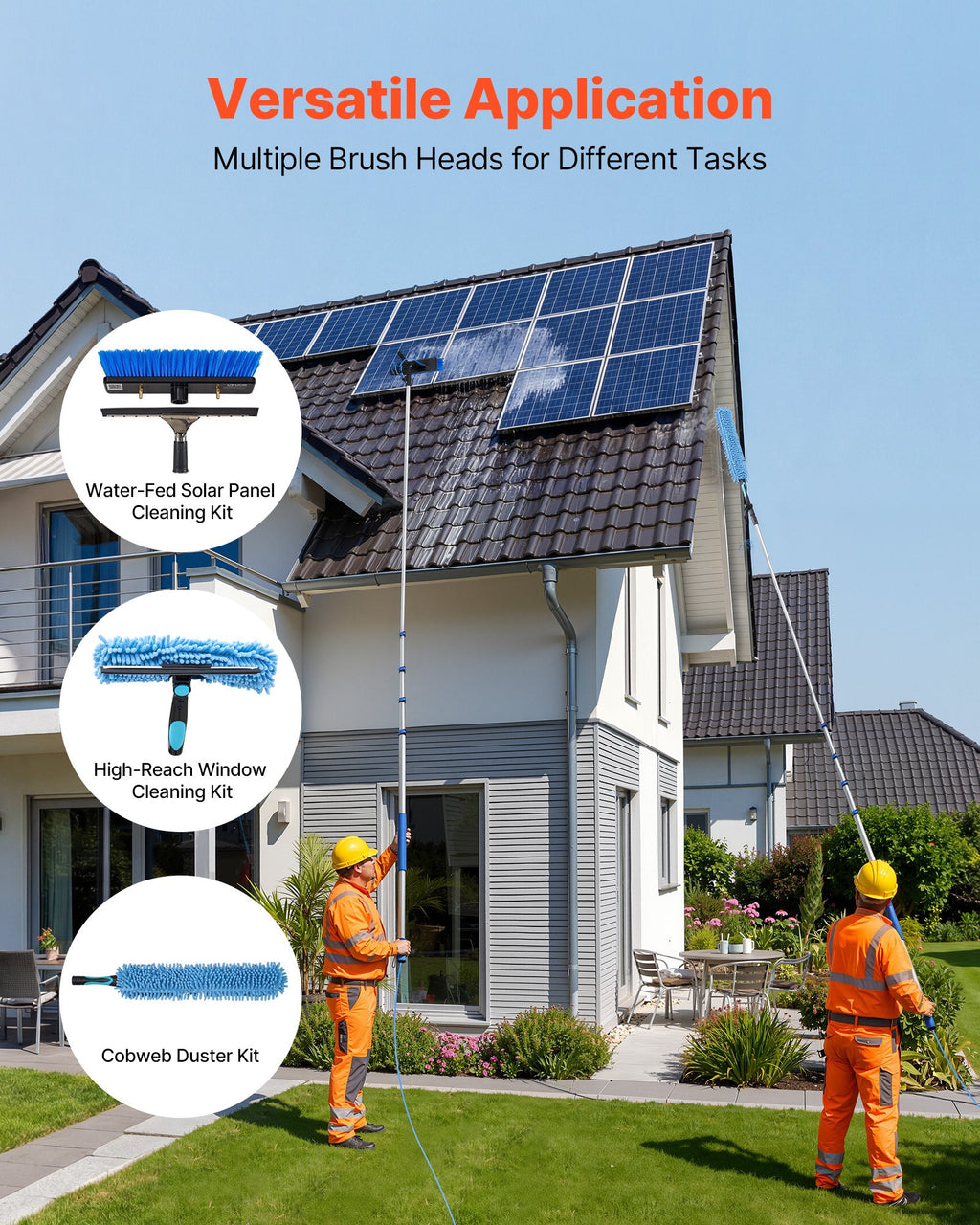Saulės kolektorių valymo rinkinys VEVOR LW5-7.3m, 7,36 m