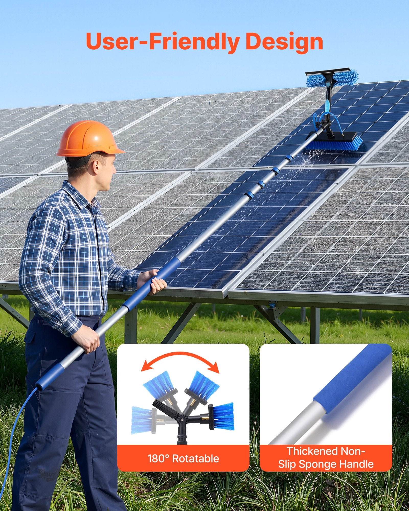 Saulės kolektorių valymo rinkinys VEVOR LW5-7.3m, 7,36 m
