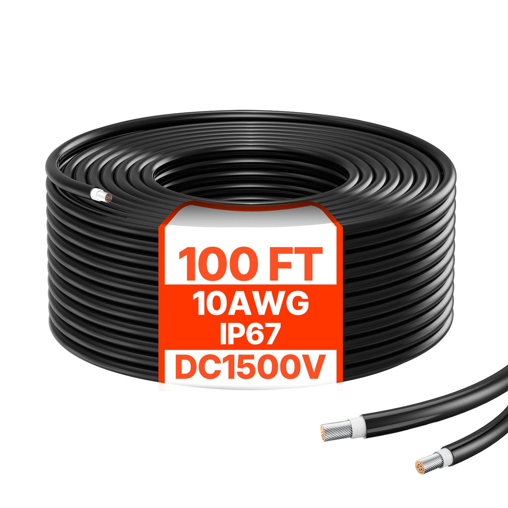 Saulės kolektorių ilginamasis kabelis VEVOR 10AWG-Black-L=30.5M, 30,48 m