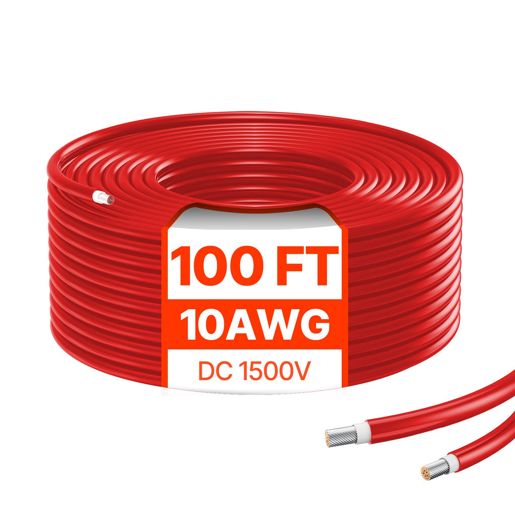Saulės kolektorių ilginamasis kabelis VEVOR 10AWG-Red-L=30.5M, 30.48 m