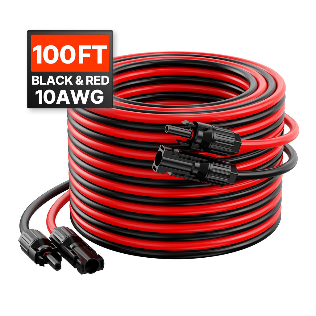 Saulės kolektorių ilginamasis kabelis VEVOR MC4-10AWG, 30,48 m