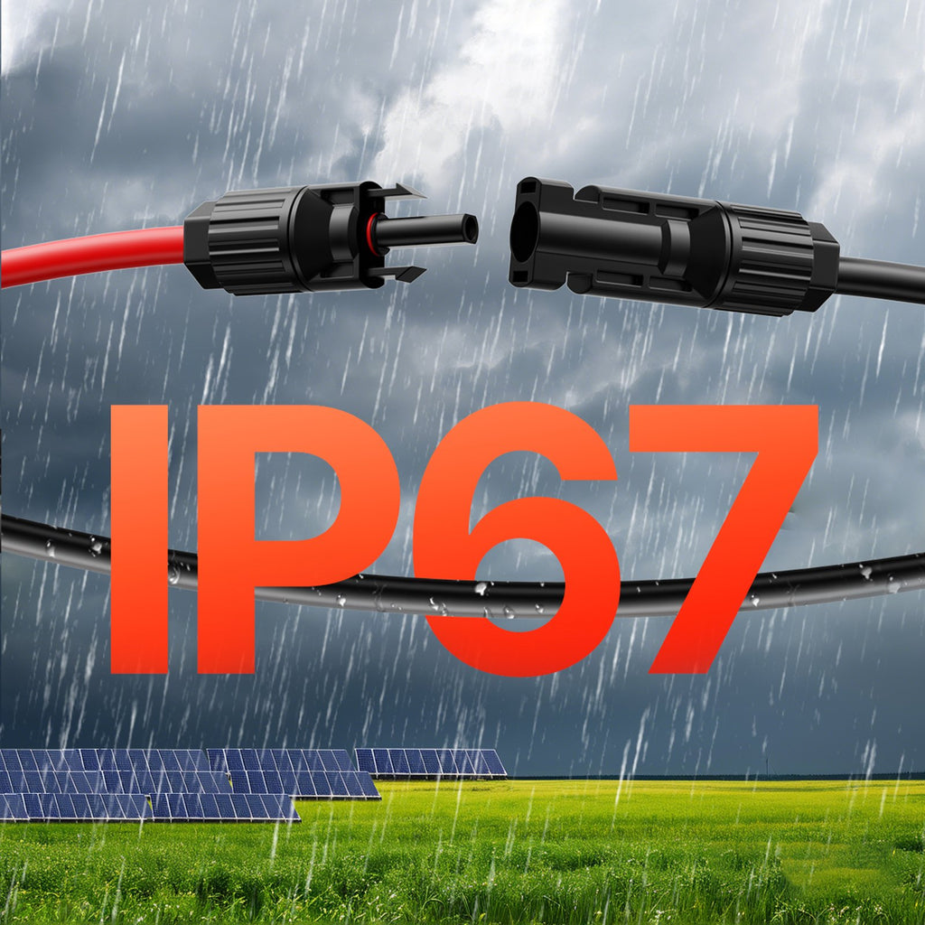 Saulės baterijų ilginamasis laidas VEVOR MC4-10AWG-Red/Black-L=6.1M, 6,1 m