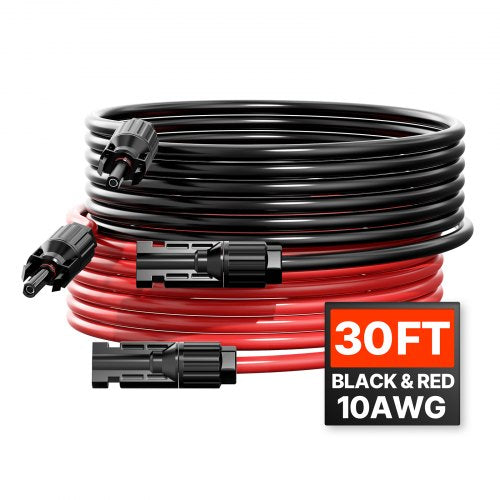 Saulės kolektorių ilginimo kabelis VEVOR MC4-10AWG, 9,14 m (2 vnt.)