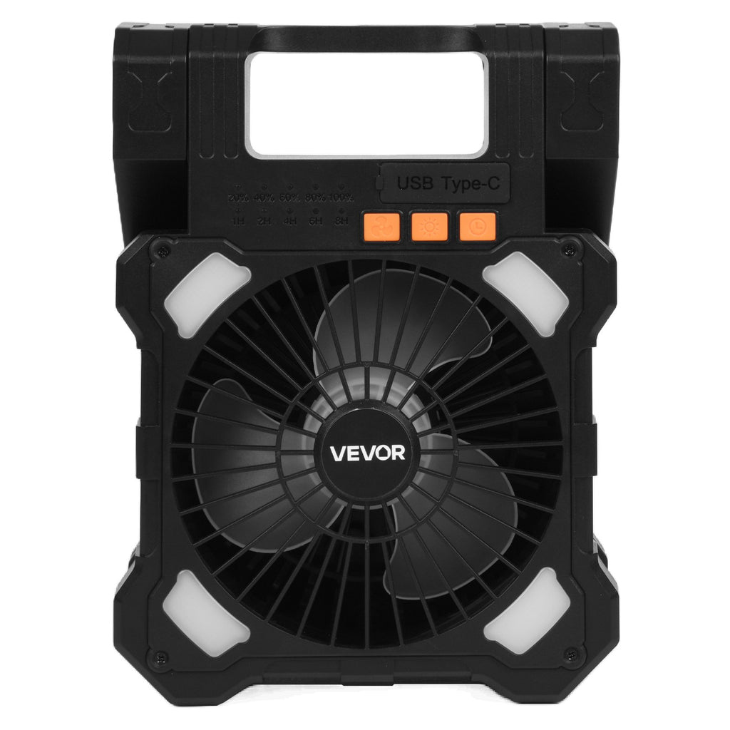 Įkraunamas saulės energijos ventiliatorius VEVOR F904, 20000 mAh