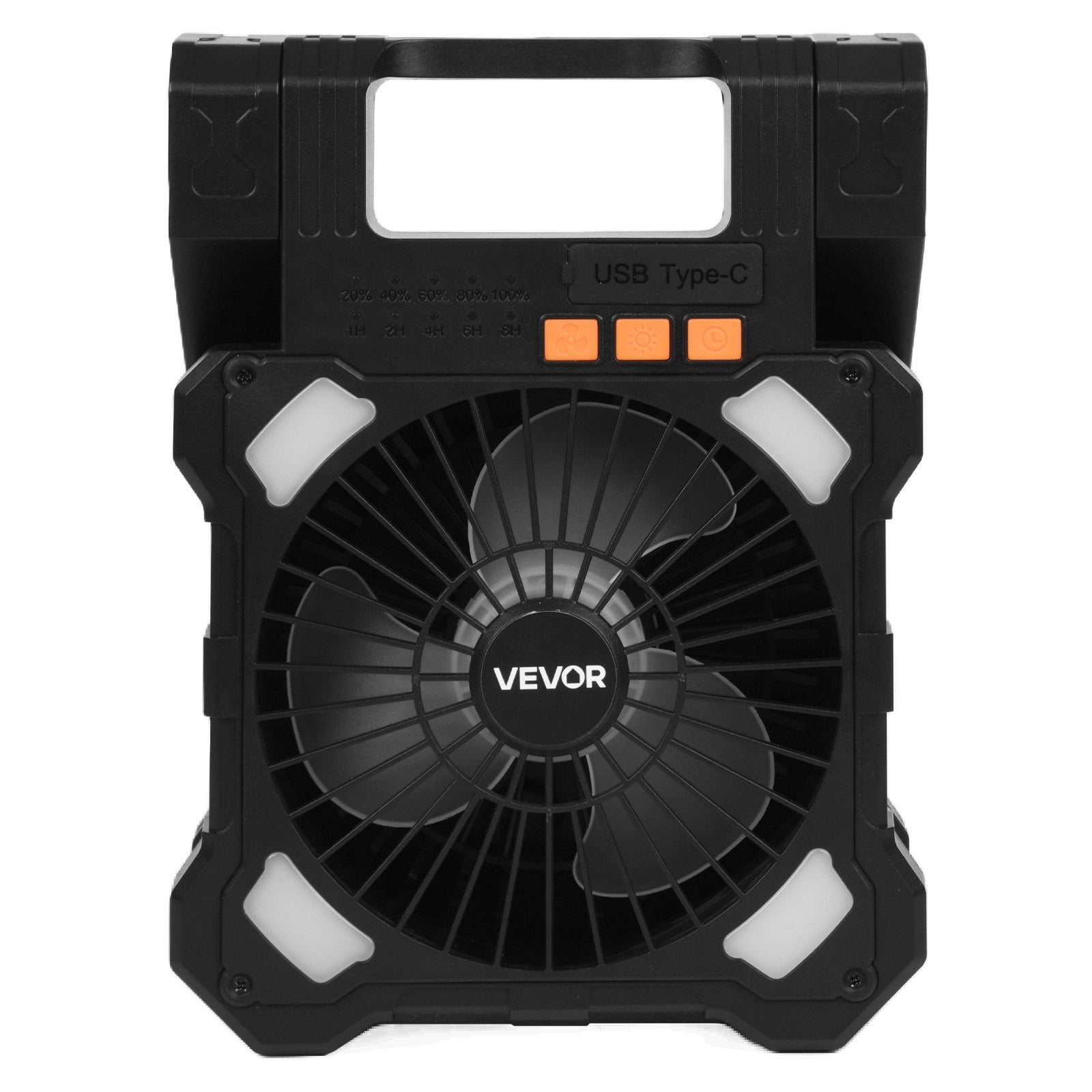 Įkraunamas saulės energijos ventiliatorius VEVOR F904, 20000 mAh