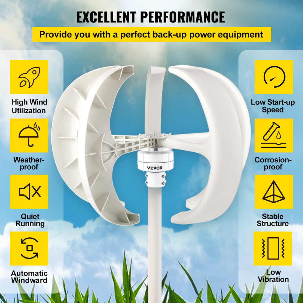 Vėjo turbina VEVOR 600W 12V, vertikali