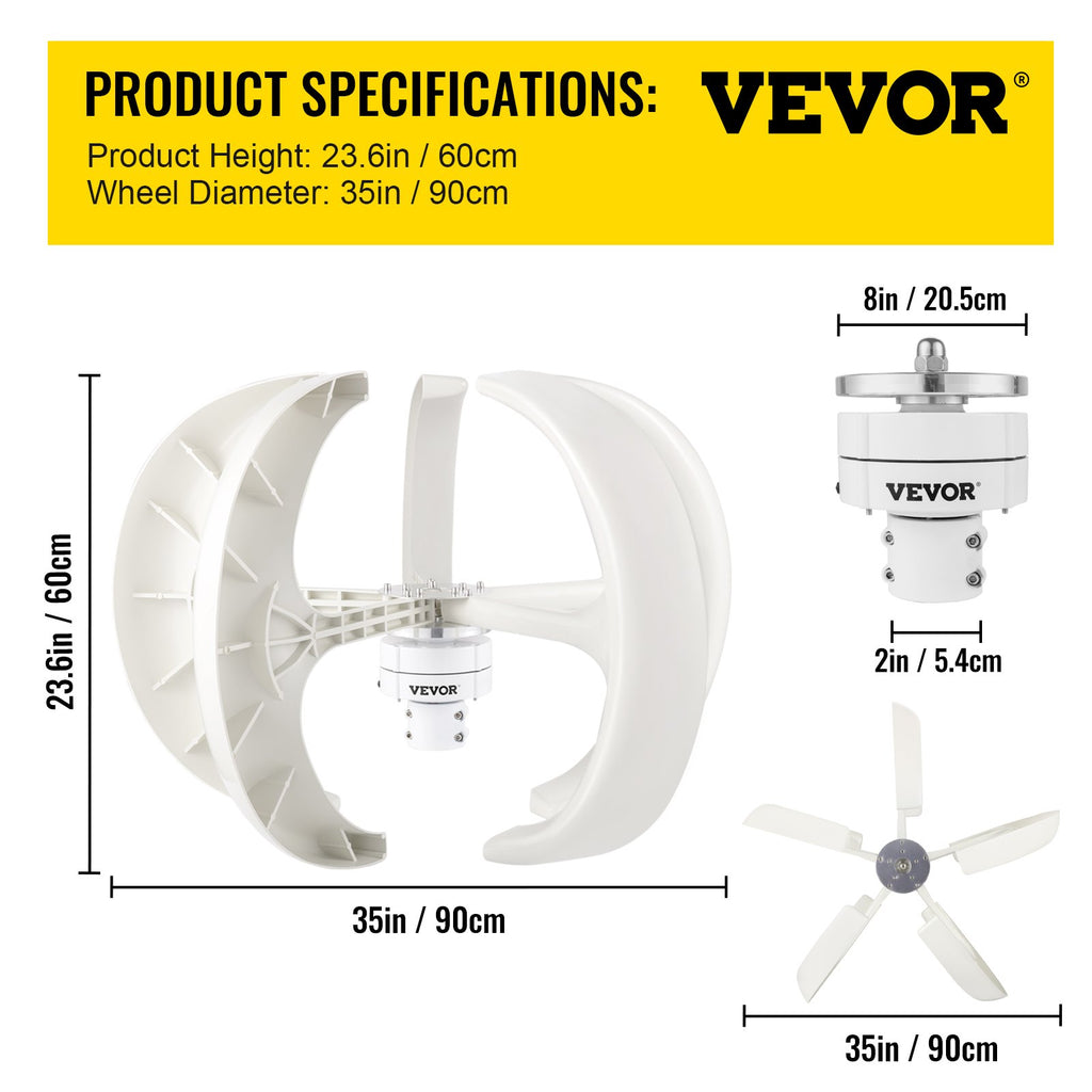 Vėjo turbina VEVOR 600W 12V, vertikali