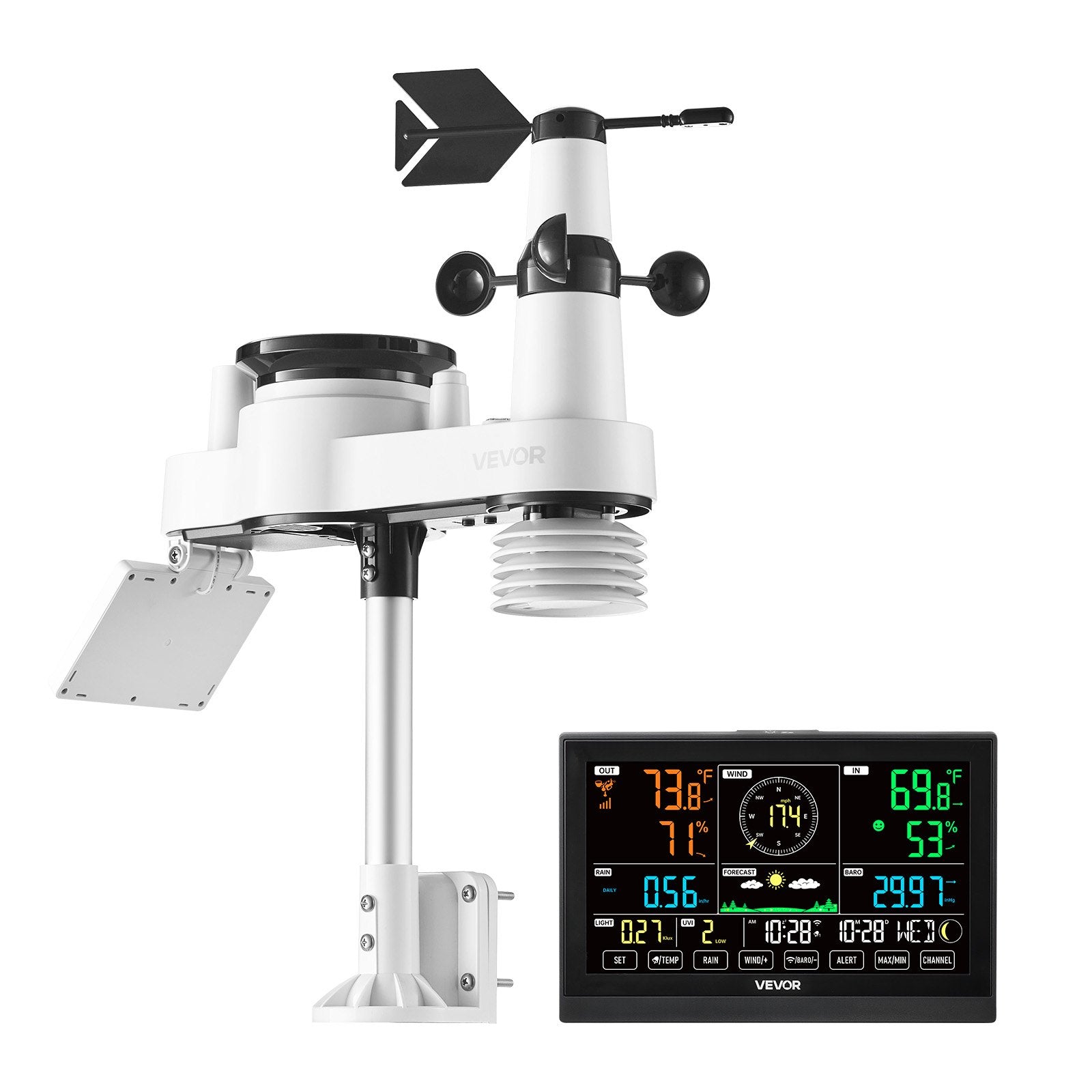 Išmanioji meteorologinė stotelė VEVOR YT60307, 7-in-1 jutiklis ir Wi-Fi ryšys