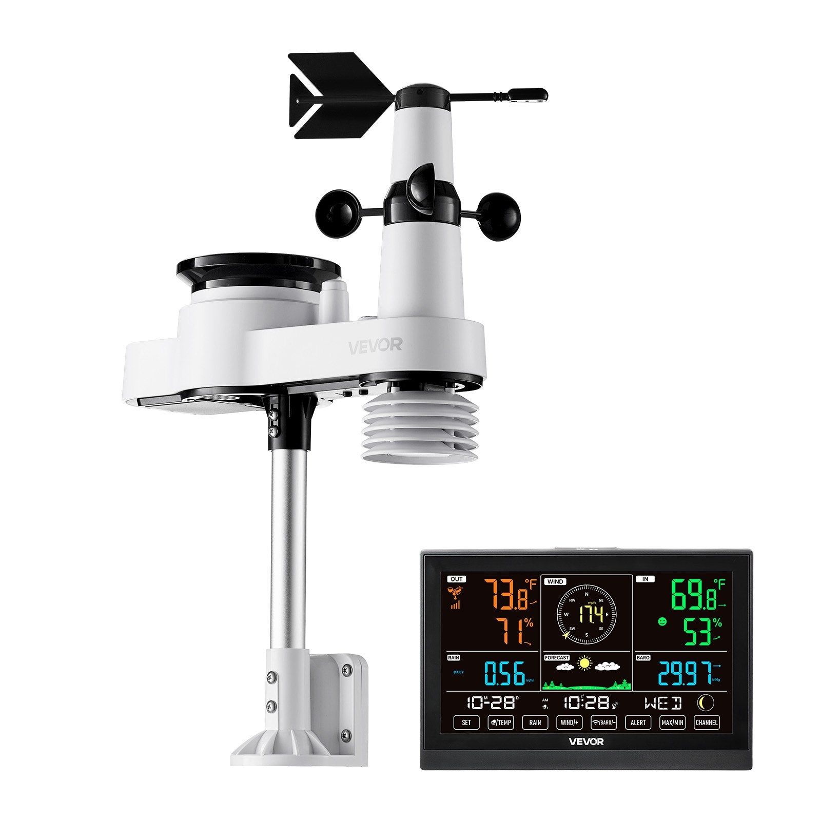 Belaidė meteorologinė stotelė VEVOR YT60310, 5-in-1 jutiklis