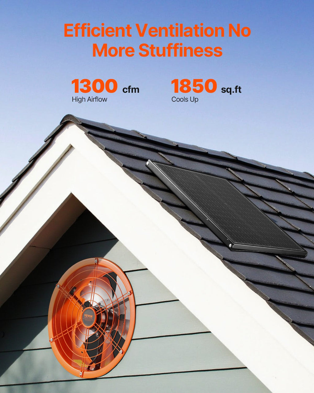 Pastogės ventiliatorius VEVOR JBSF-350, 1300 CFM
