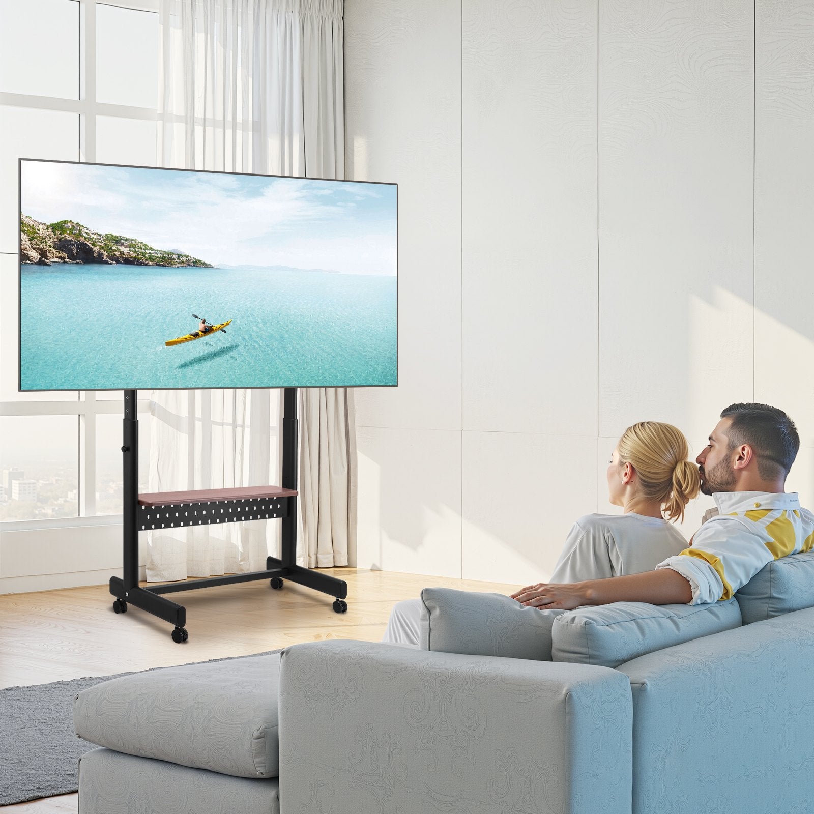 Mobilus TV stovas VEVOR YBTC-03, 55–100 colių ekranams