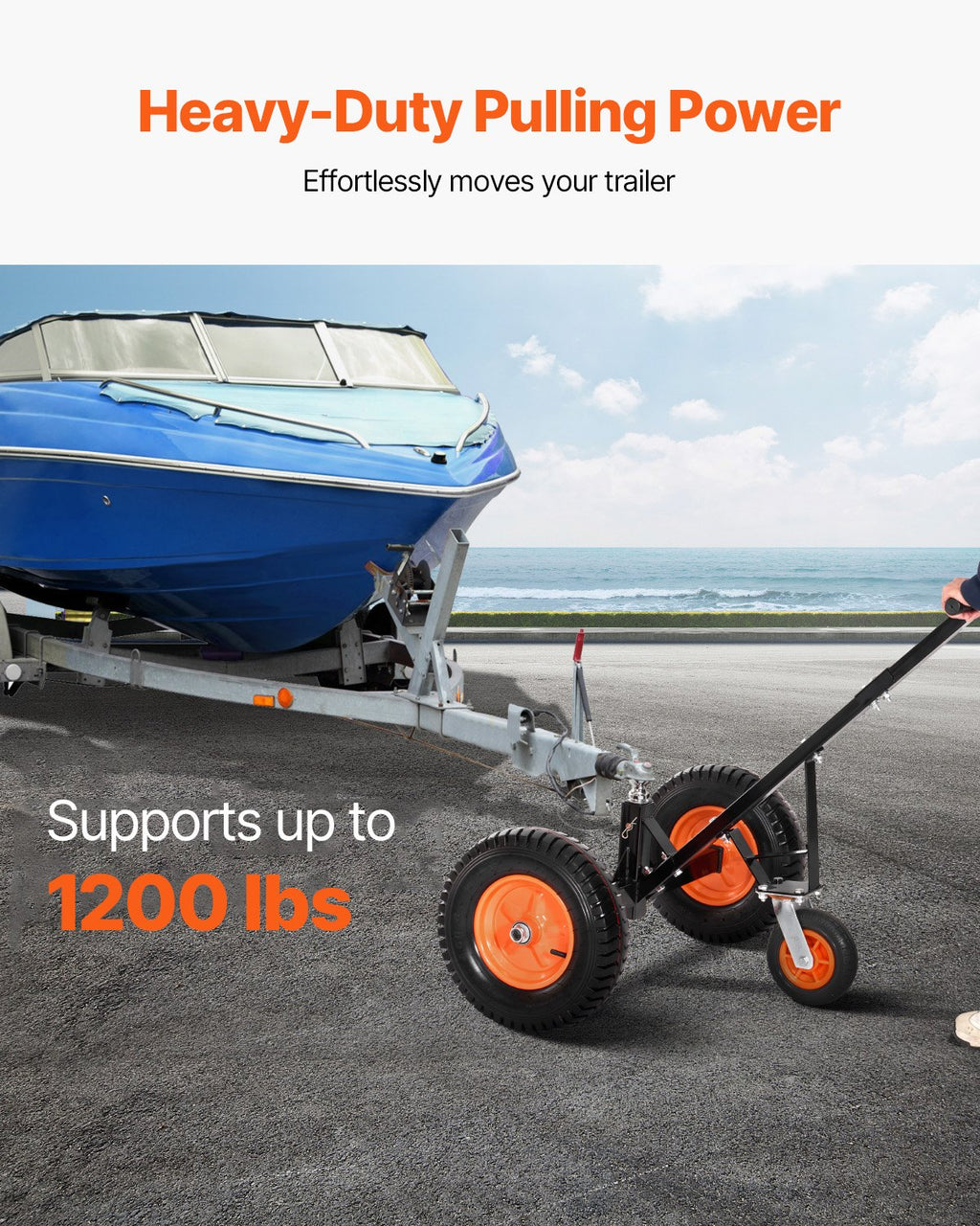 Priekabos perstūmimo vežimėlis VEVOR QYC1200-B, 544 kg keliamoji galia