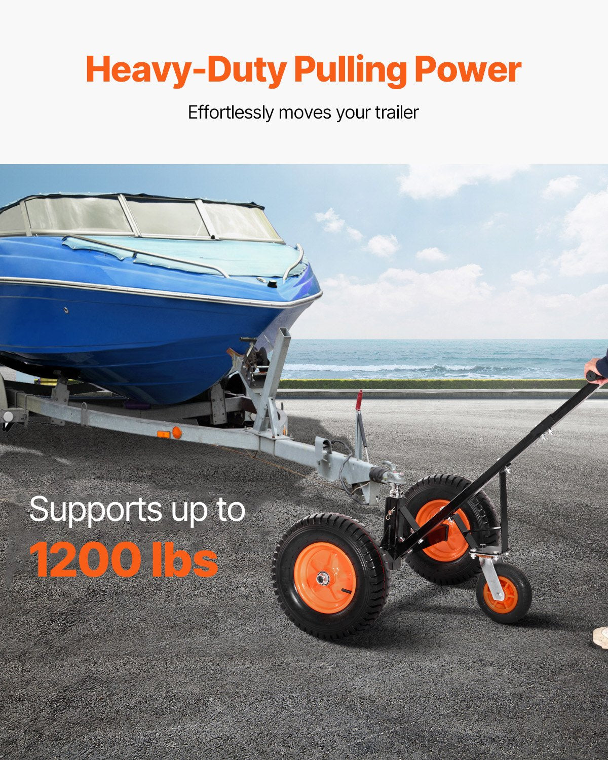 Priekabos perstūmimo vežimėlis VEVOR QYC1200-B, 544 kg keliamoji galia