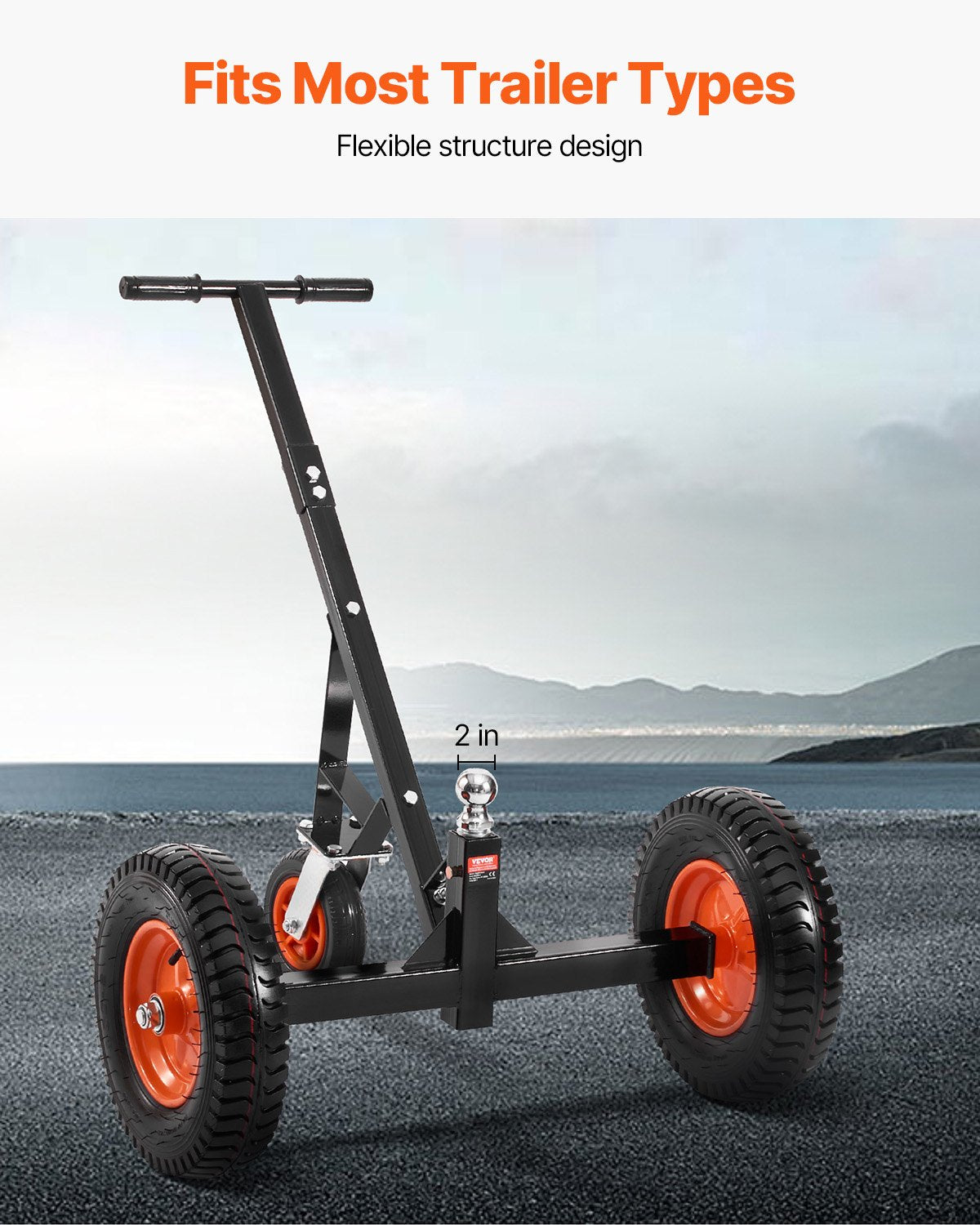 Priekabos perstūmimo vežimėlis VEVOR QYC1200-B, 544 kg keliamoji galia