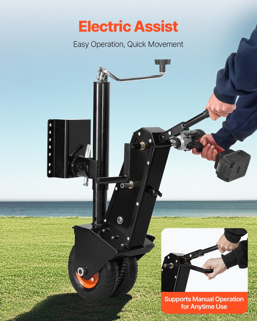 Priekabos perstūmimo vežimėlis VEVOR QYC500-WB, 227 kg keliamoji galia
