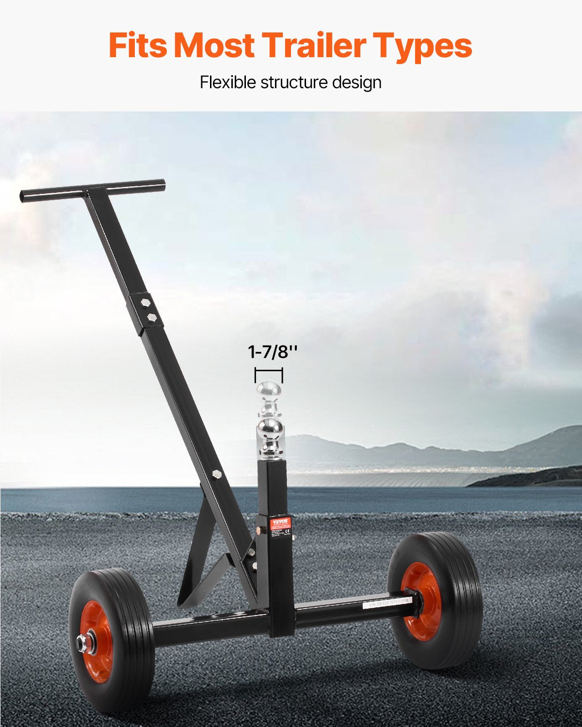 Priekabos perstūmimo vežimėlis VEVOR QYC600-B, 272 kg keliamoji galia