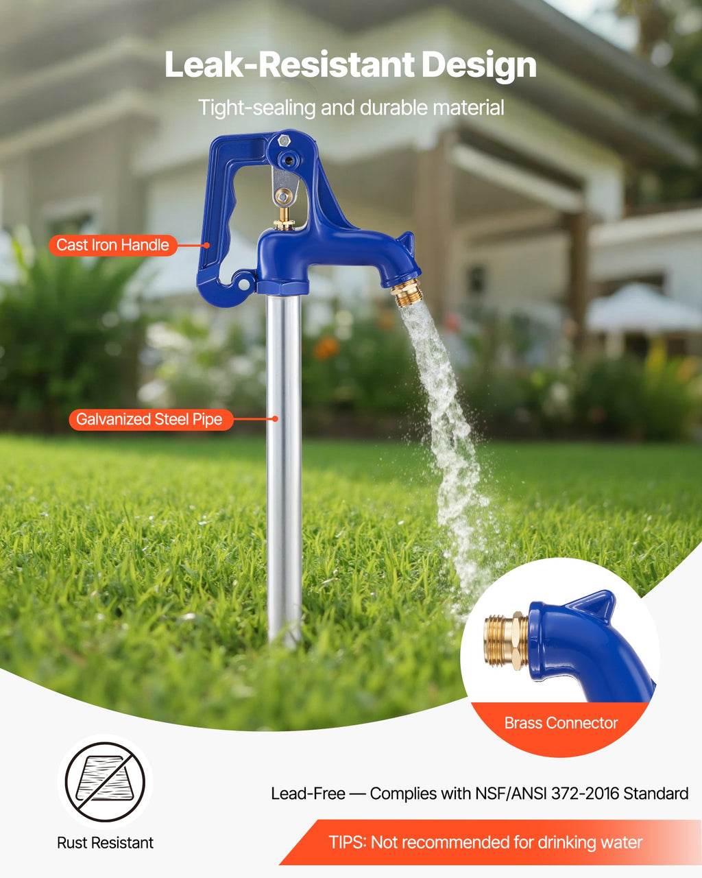 Lauko hidrantas VEVOR SHYH03NL, 914,4 mm įkasimo gylis