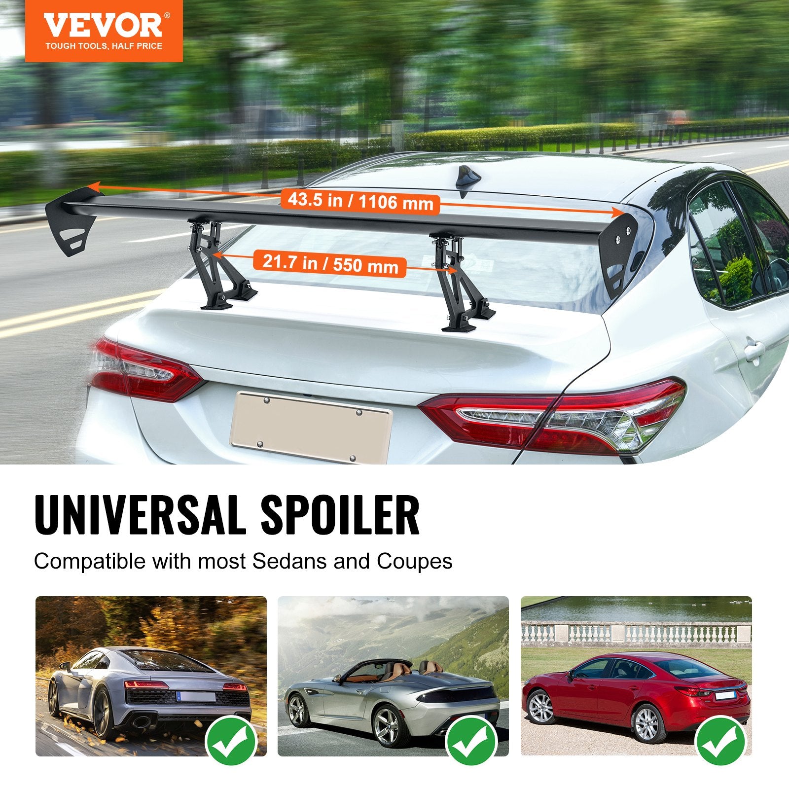 Universalus galinis spoileris VEVOR JG-137, 110 cm
