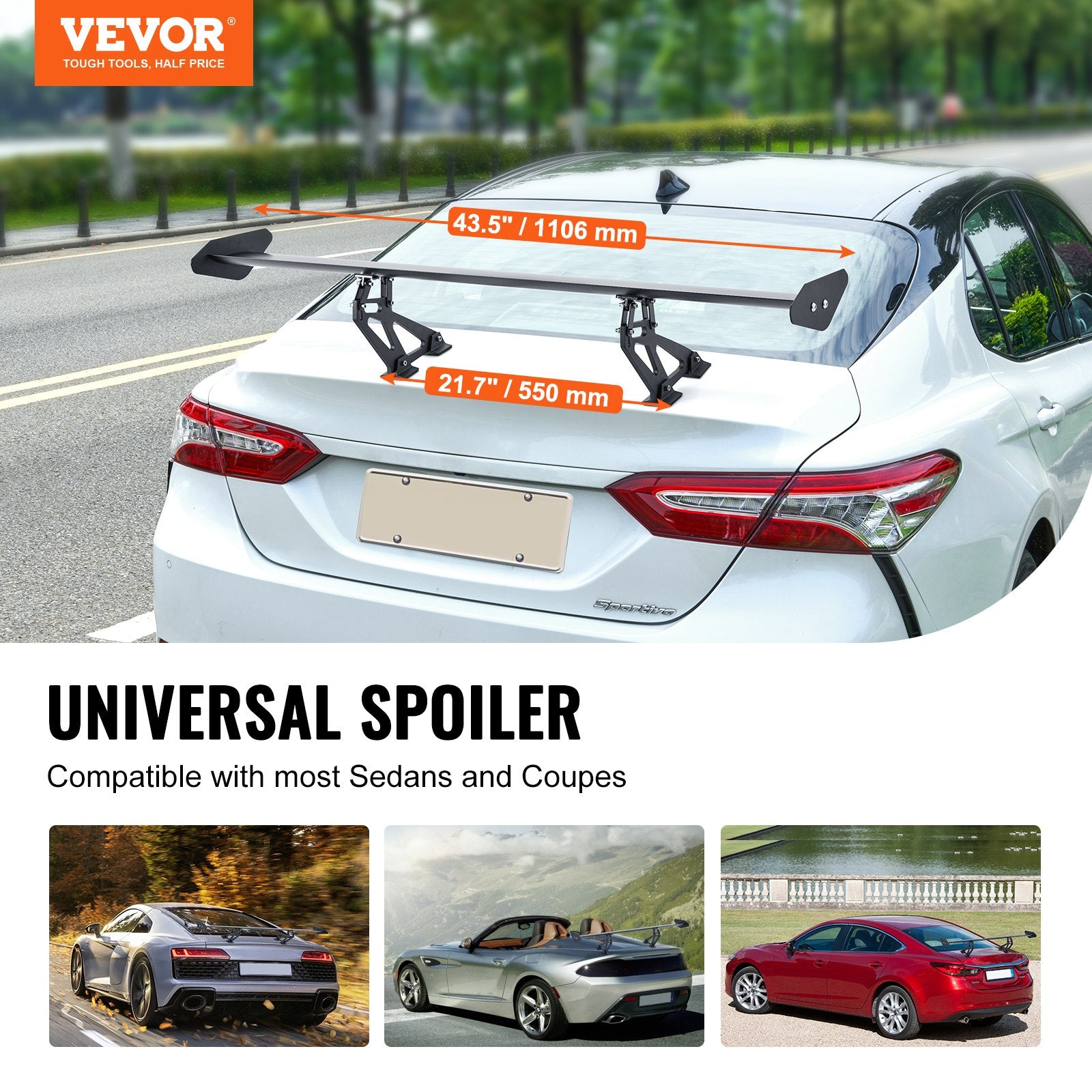 Universalus galinis spoileris VEVOR JG-125-2, 110 cm