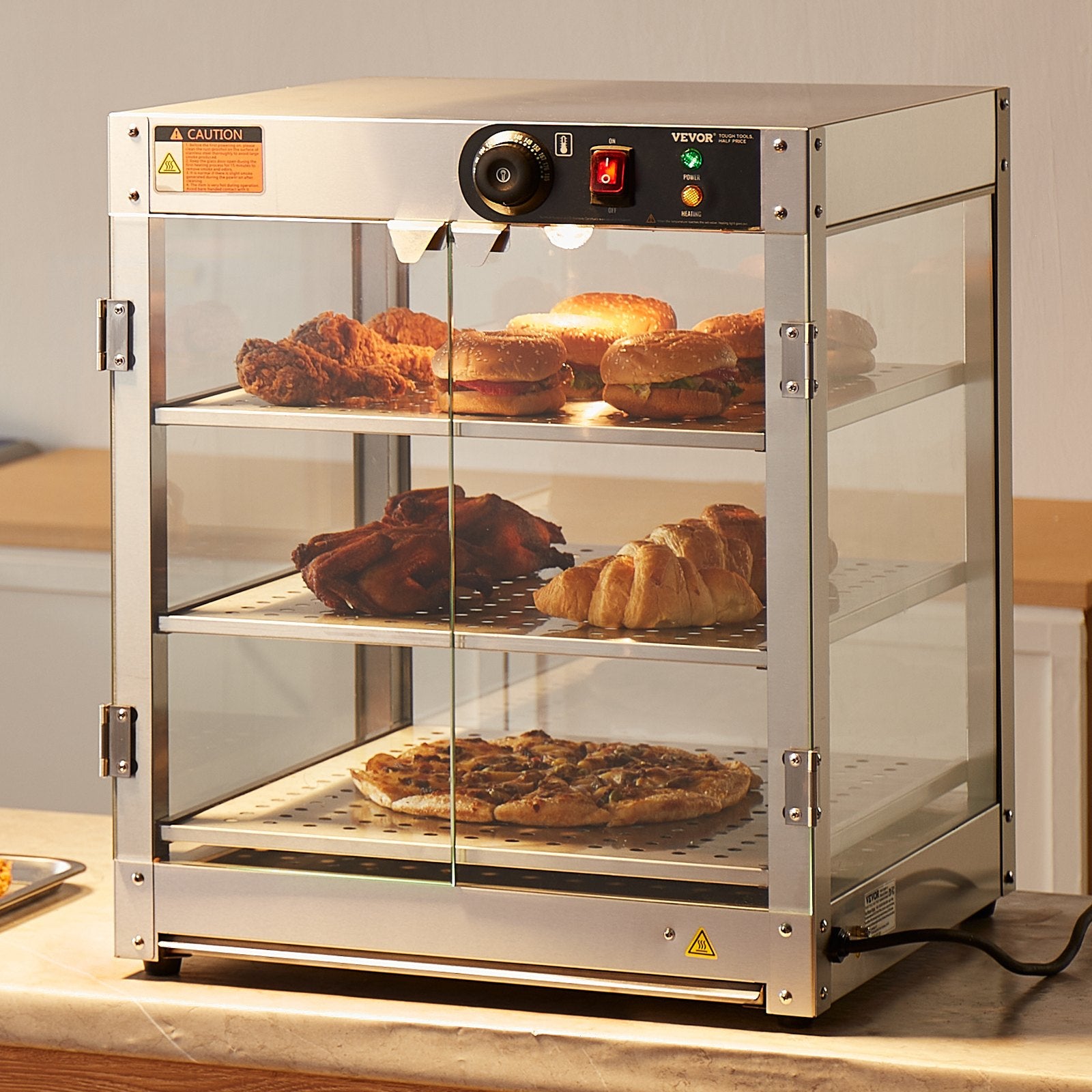 Maisto šildymo vitrina VEVOR NB-03, 90 l