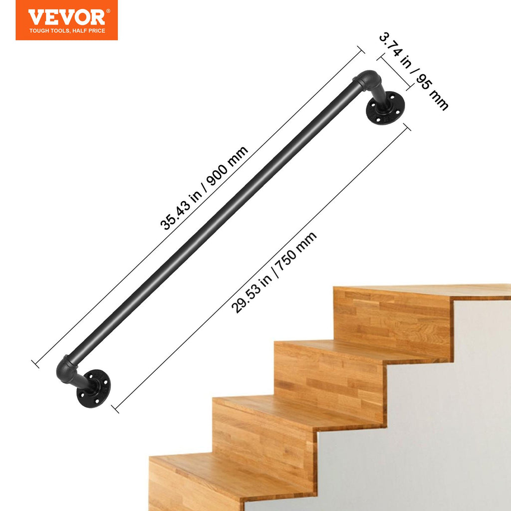 Laiptų turėklas VEVOR VV-GYGFS-HS3YC, 91,4 cm