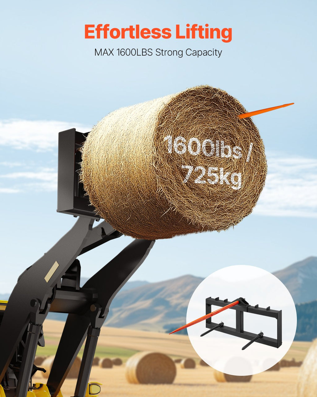 Šieno šakės VEVOR WBS-012, 725 kg keliamoji galia