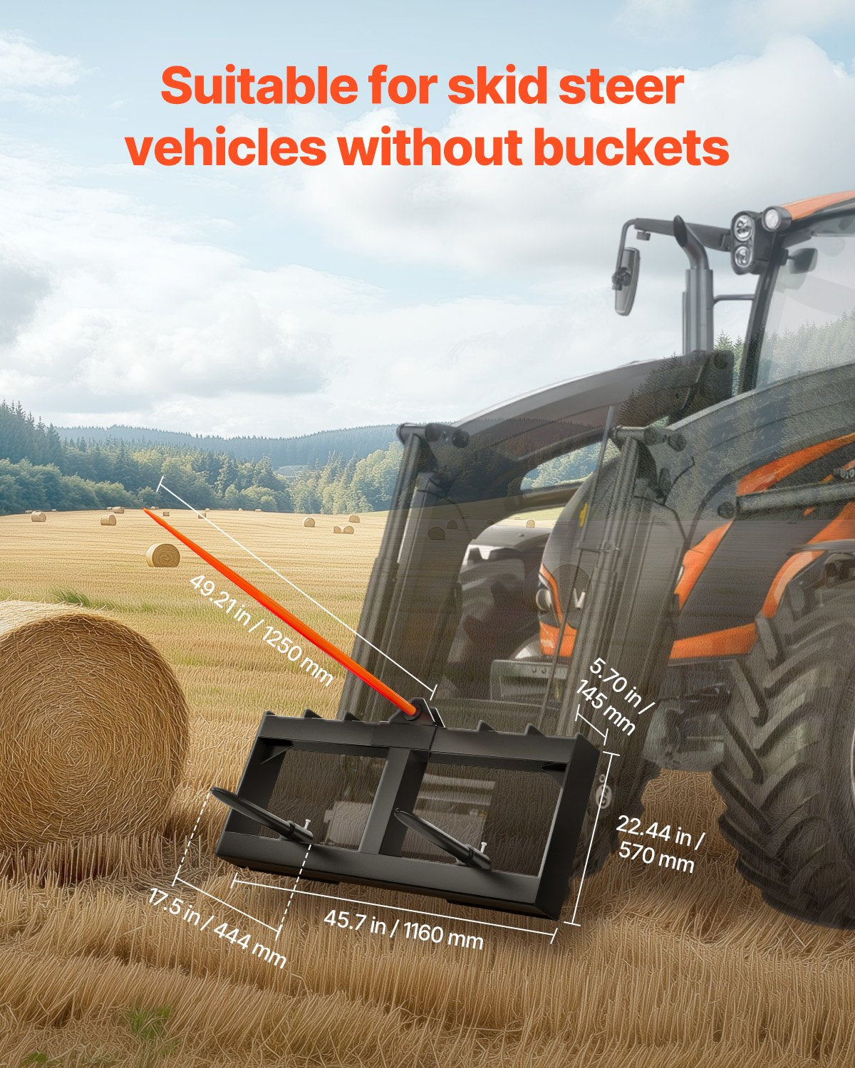 Šieno šakės VEVOR WBS-012, 725 kg keliamoji galia