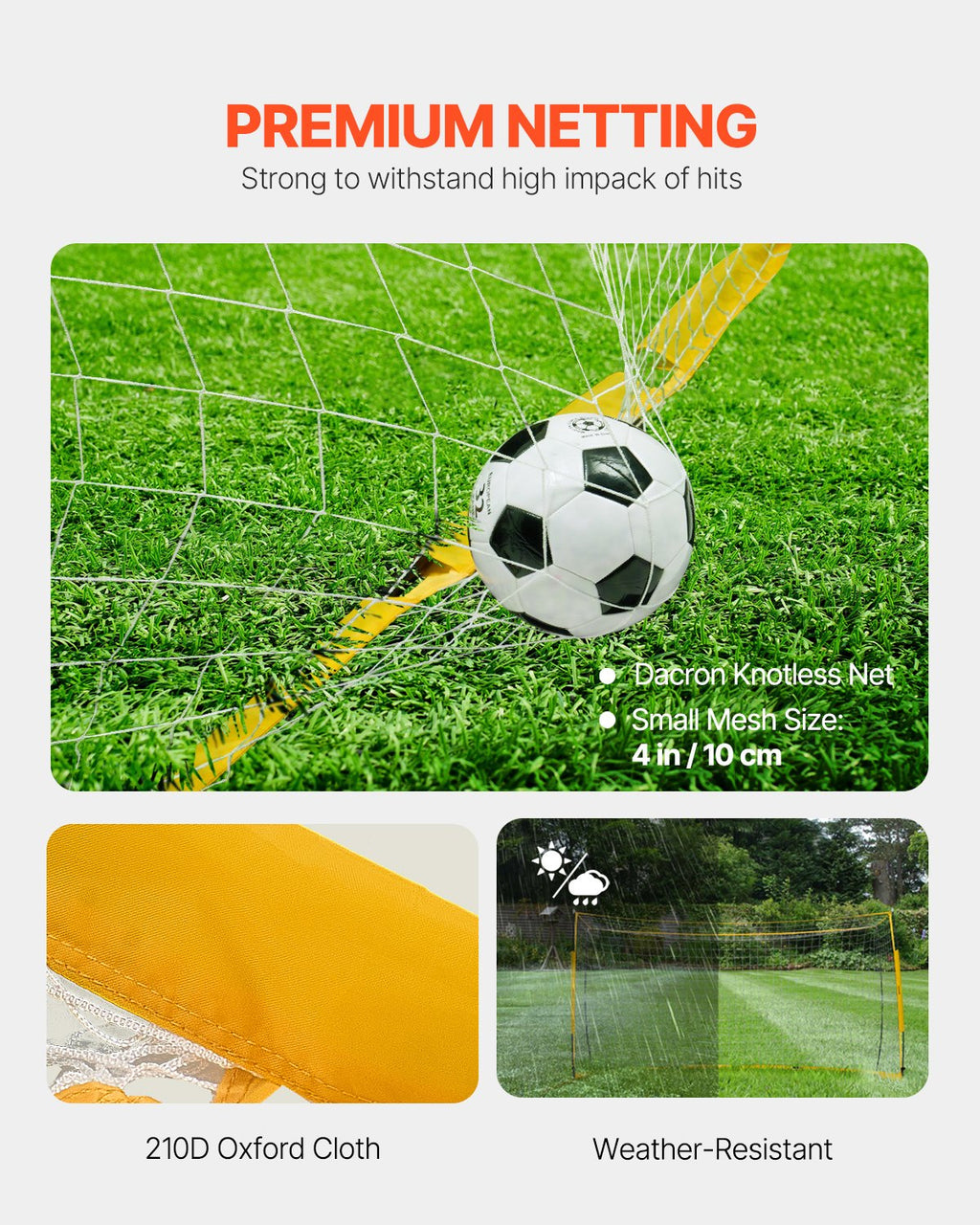 Nešiojami futbolo vartai VEVOR SSH12X6, 3,6 x 1,8 m