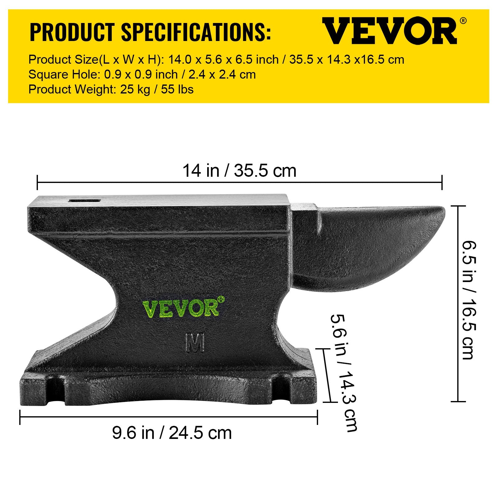 Priekalas VEVOR MT245, 25 kg