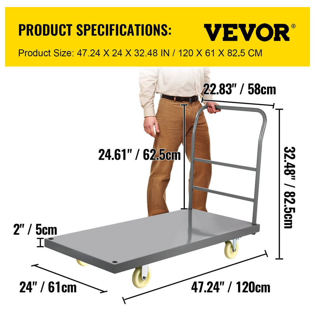 Platforminis vežimėlis VEVOR VV-PT-M4824, 907 kg keliamoji galia