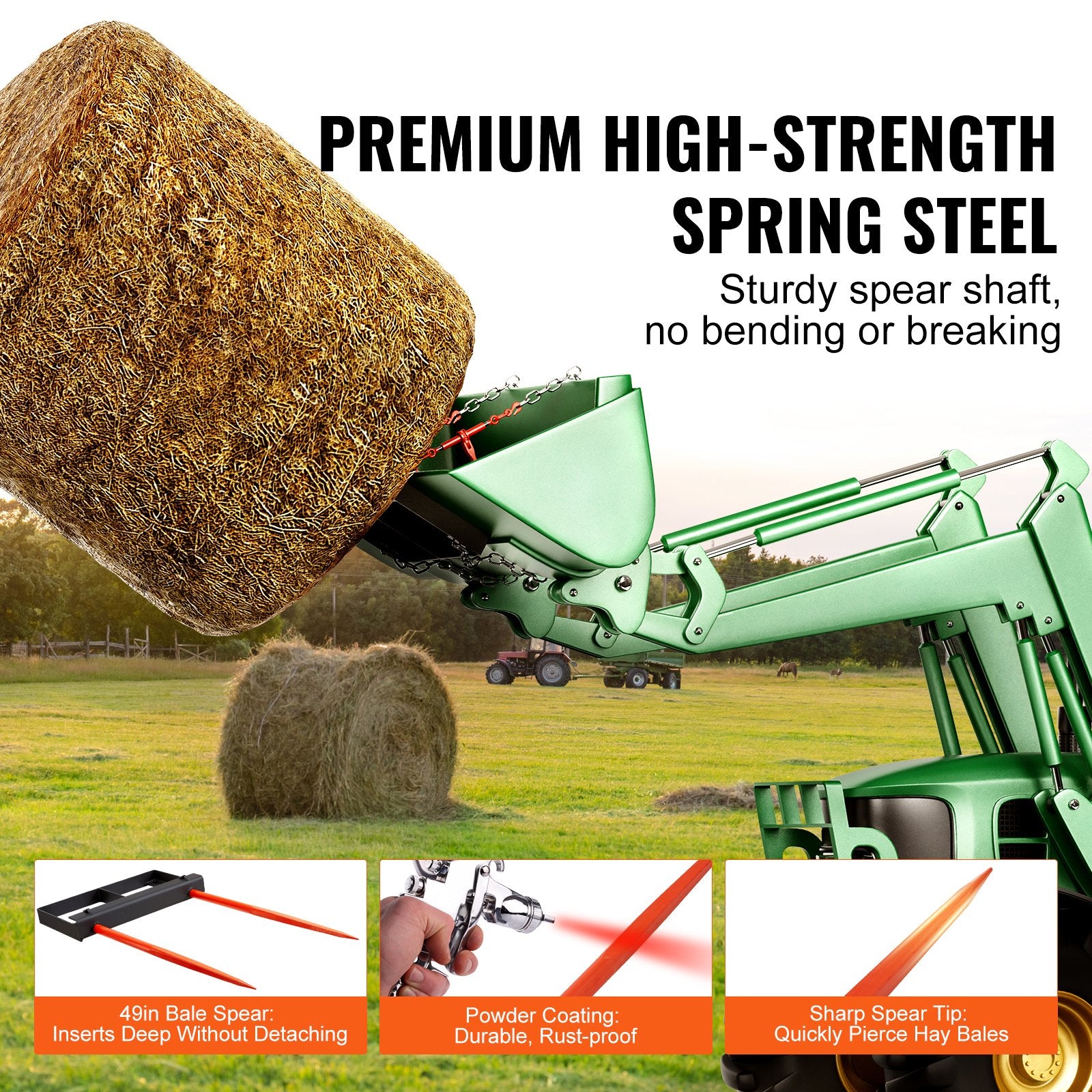 Šieno šakės VEVOR WBS-016, 1360 kg keliamoji galia
