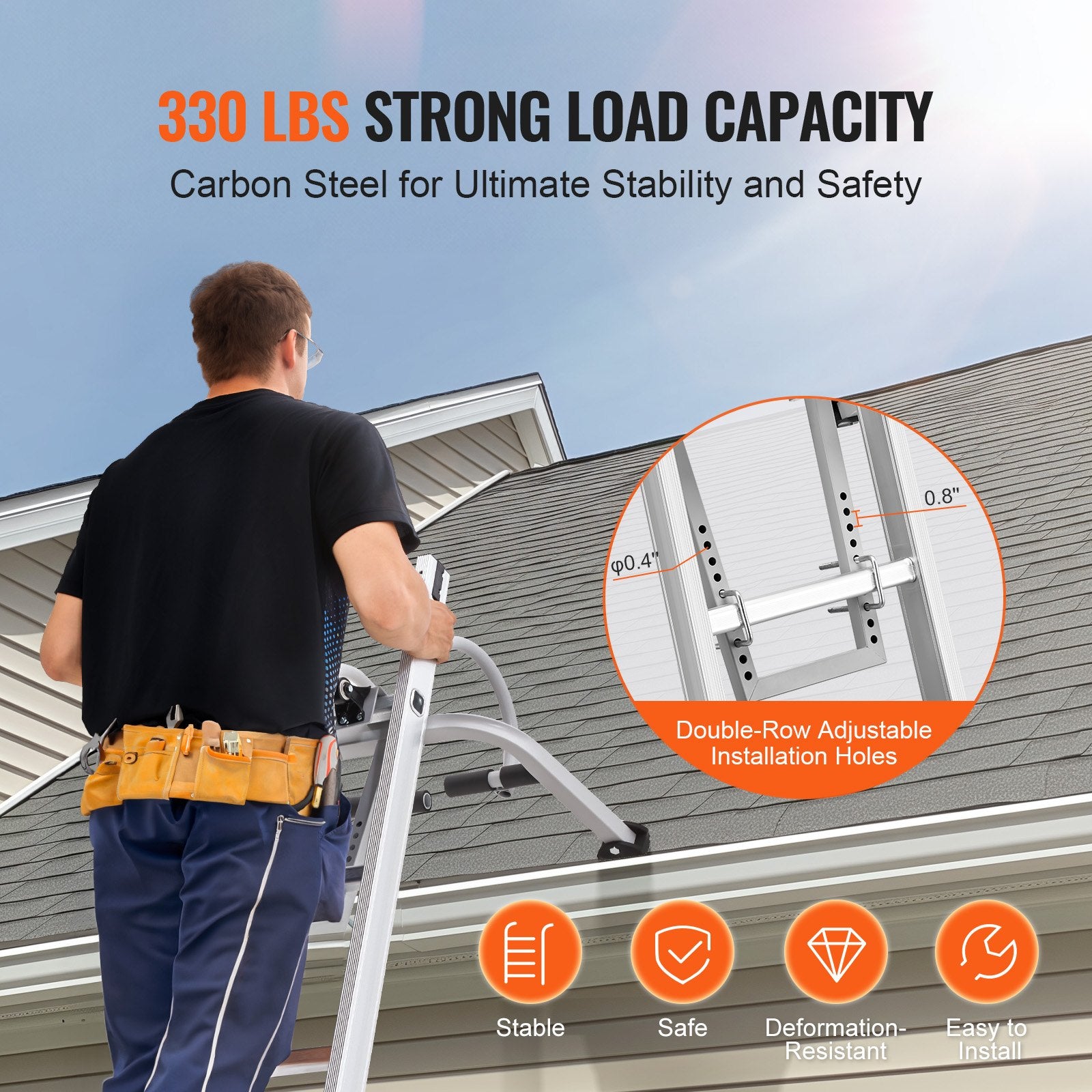 Kopėčių stabilizatorius ir kablys VEVOR KH-WD03, 150 kg keliamoji galia