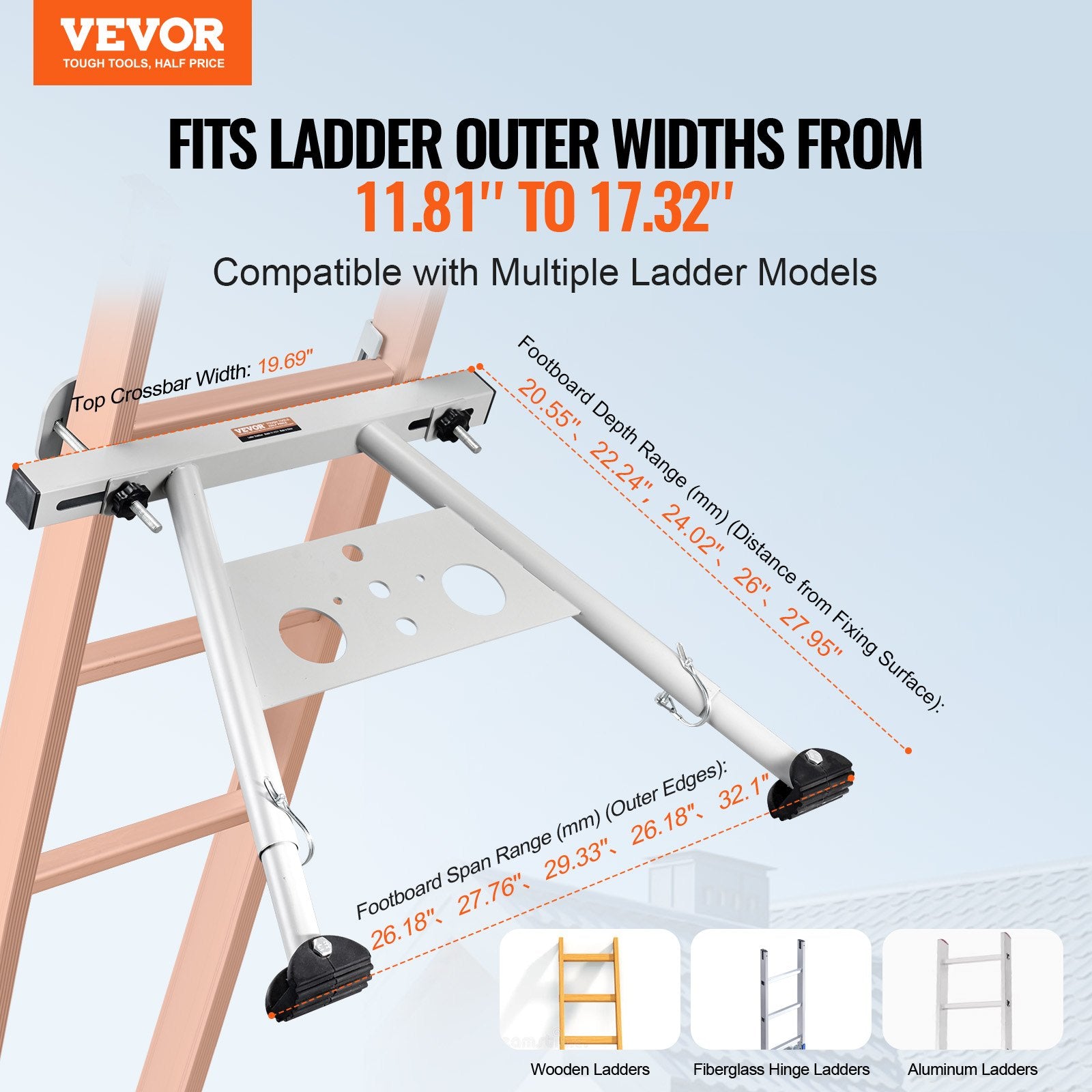 Kopėčių stabilizatorius VEVOR KH-WD04, 150 kg keliamoji galia