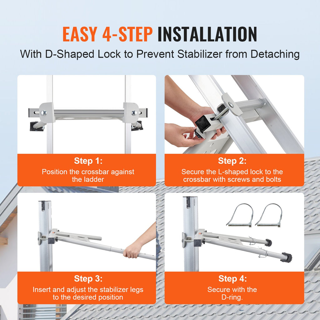 Kopėčių stabilizatorius VEVOR KH-WD04, 150 kg keliamoji galia